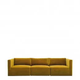 Canapé LOU en velours de coton - 3 modules - L. 297 cm - Safran