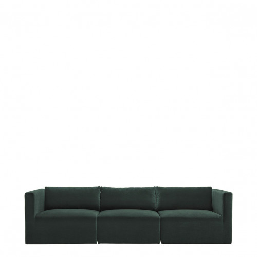 LOU Sofa in Cotton Velvet - 3 Modules - L. 297 cm - Forest Green