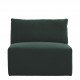 Canapé LOU en velours de coton - 3 modules - L. 297 cm - Vert forêt