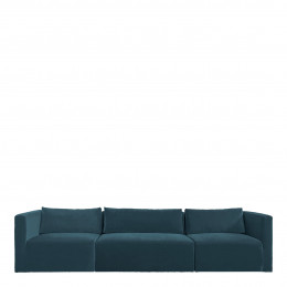 LOU Sofa in Cotton Velvet - 3 Modules - L. 336 cm - Peacock Blue
