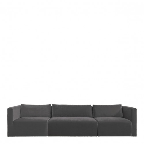 LOU Sofa in Cotton Velvet - 3 Modules - L. 336 cm - Dark Gray