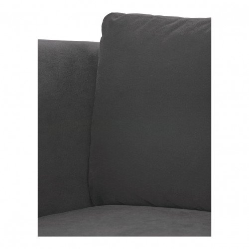 Canapé LOU en velours de coton - 3 modules - L. 336 cm - Gris foncé
