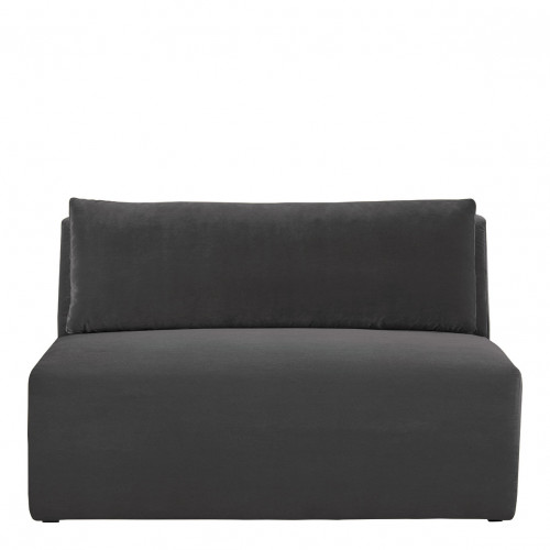 LOU Sofa in Cotton Velvet - 3 Modules - L. 336 cm - Dark Gray