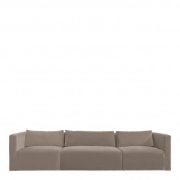 LOU Sofa in cotton velvet - 3 modules - W. 336 cm - Taupe