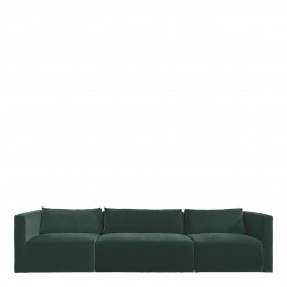 LOU Sofa in Cotton Velvet - 3 Modules - L. 336 cm - Forest Green