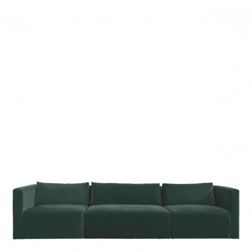 LOU Sofa in Cotton Velvet - 3 Modules - L. 336 cm - Forest Green