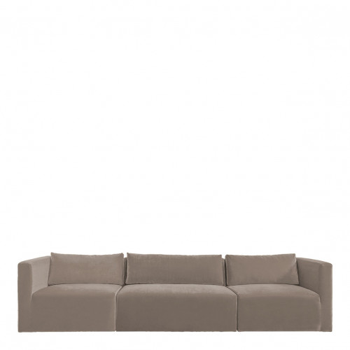 Canapé LOU en velours de coton - Taupe - Module central - L. 130 cm