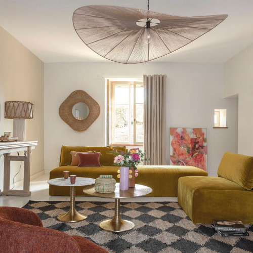 LOU Cotton Velvet Sofa - Forest Green - Central Module - L. 130 cm