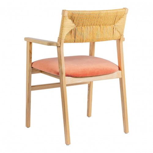PALOMA Paper Cord and Velvet Chair - Raspberry