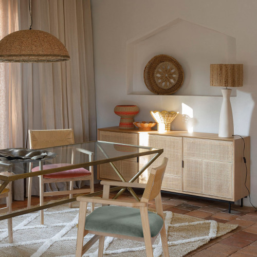 HOKA Decorative Bowl in Paper Cord - Natural and Coral - ø 33 cm