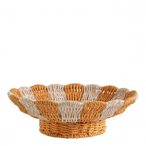 Coupe décorative HOKA en corde de papier - Orange et rose - ø 30 cm Coupe décorative HOKA en corde de papier - Orange et rose - ø 30 cm