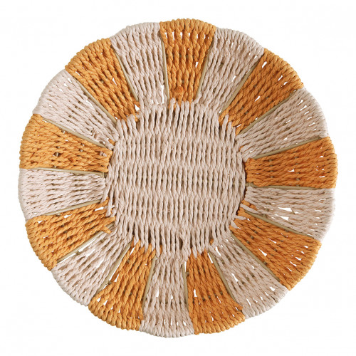 Coupe décorative HOKA en corde de papier - Orange et rose - ø 30 cm Coupe décorative HOKA en corde de papier - Orange et rose - ø 30 cm