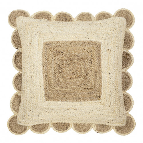 ÉNOLA Jute Cushion - Natural and White - 60 x 60 cm