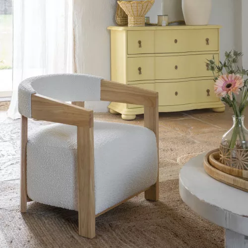 Fauteuil ARSÈNE en bouclette - Crème