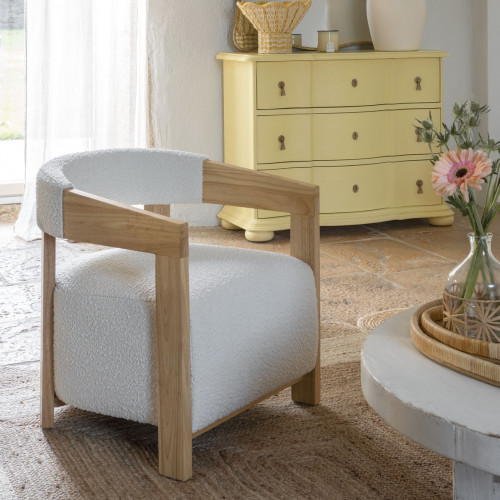 Fauteuil ARSÈNE en bouclette - Crème