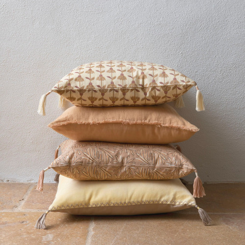 CHLOÉ Cushion Cover in Washed Linen - Apricot - 50 x 50 cm
