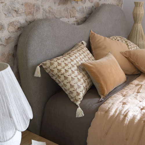 CHLOÉ Cushion Cover in Washed Linen - Apricot - 50 x 50 cm