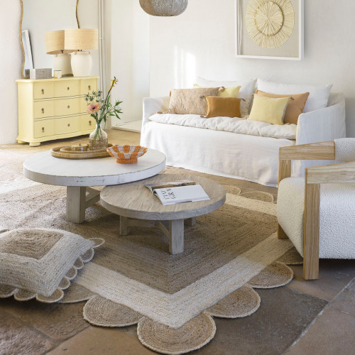 CHLOÉ Cushion Cover in Washed Linen - Apricot - 50 x 50 cm