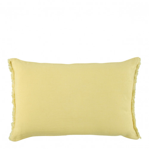 Housse de coussin CHLOÉ en lin lavé - Jaune pastel - 60 x 40 cm