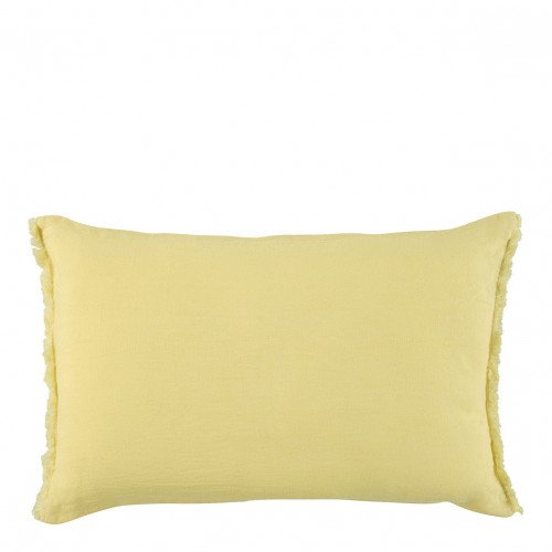 Housse de coussin CHLOÉ en lin lavé - Jaune pastel - 60 x 40 cm Housse de coussin CHLOÉ en lin lavé - Jaune pastel - 60 x 40 cm