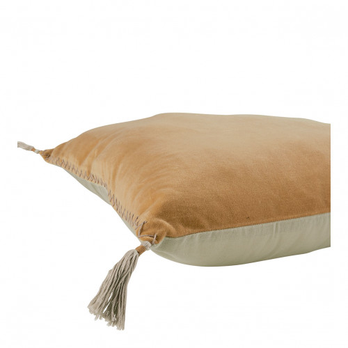 MATTÉO Cotton Velvet and Linen Cushion Cover - Apricot - 50 x 50 cm