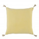 Housse de coussin MATTÉO en velours de coton - Jaune pastel - 50 x 50 cm