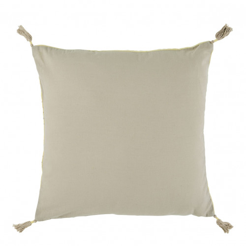 MATTÉO Cotton Velvet and Linen Cushion Cover - Pastel Yellow - 50 x 50 cm