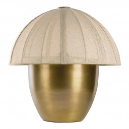 HÉLOÏSE Lamp in Golden Metal - Cream Fabric Shade - Large Model - ø 48 x 50 cm