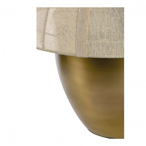 Lampe HÉLOÏSE en métal doré - Abat-jour en tissu crème - Grand modèle - ø 48 x 50 cm Lampe HÉLOÏSE en métal doré - Abat-jour en tissu crème - Grand modèle - ø 48 x 50 cm