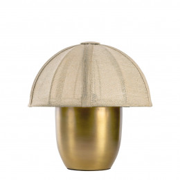 HÉLOÏSE Lamp in gilded metal - Cream fabric shade - Small model - ø 32 x 32 cm
