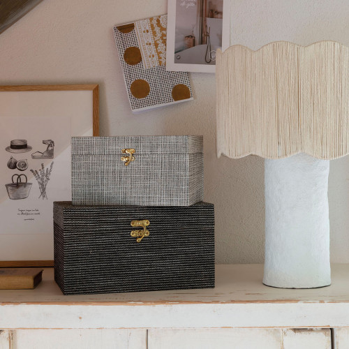 LÉO Lamp in papier-mâché - Jute shade - ø 32.5 x 46 cm