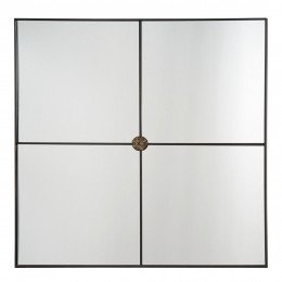 Miroir BASILE en métal noir - H. 80 cm
