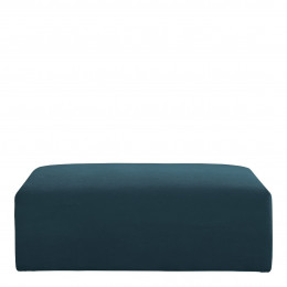 LOU Ottoman in cotton velvet for LOU sofa - Peacock blue