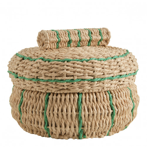 Set de 2 boîtes HOKA en corde de papier - Corail et vert Set de 2 boîtes HOKA en corde de papier - Corail et vert