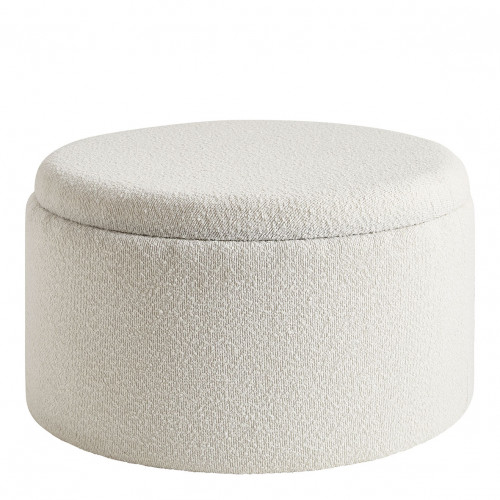 Set of 2 RILA bouclé ottomans - Cream