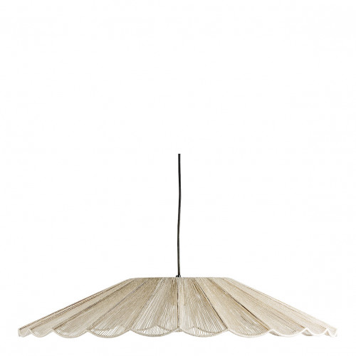 MARGUERITE pendant light in white jute and metal - ø 90 cm