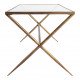 Table ANATOLE en métal finition laiton doré et plateau en verre - 185 x 80 x 77,5 cm