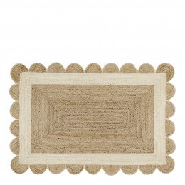 Tapis ÉNOLA en jute - Naturel et blanc - 200 x 300 cm