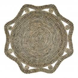 Tapis KISHI en jute - Blanc et noir - 200 x 200 cm