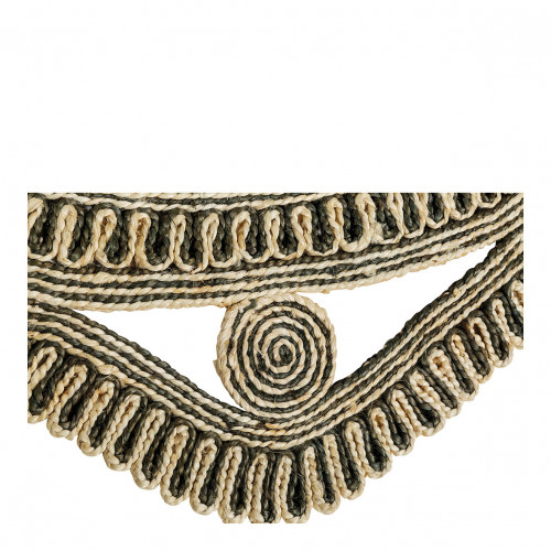 Tapis KISHI en jute - Blanc et noir - 200 x 200 cm