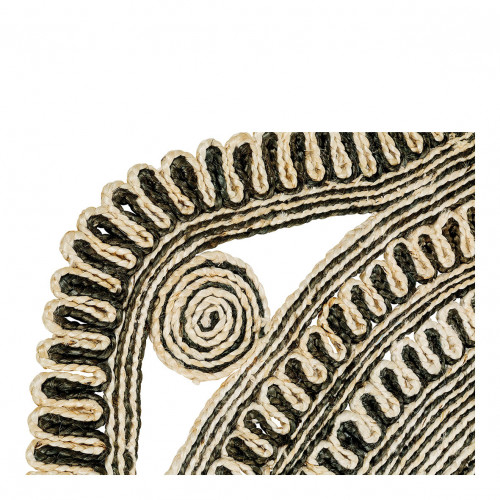 Tapis KISHI en jute - Blanc et noir - 200 x 200 cm