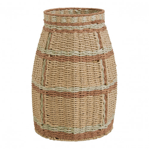 HOKA decorative vase in paper cord - Bronze and sea green - H. 40 cm