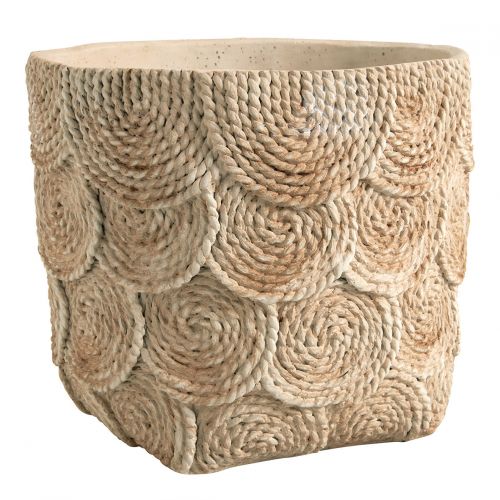 OSA Planter in Cream Cement - Medium Size - 27 x 26.5 x 23.5 cm