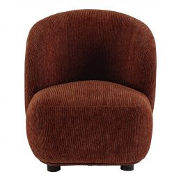 Fauteuil LISETTE en velours côtelé - Rouge brique - Petit modèle