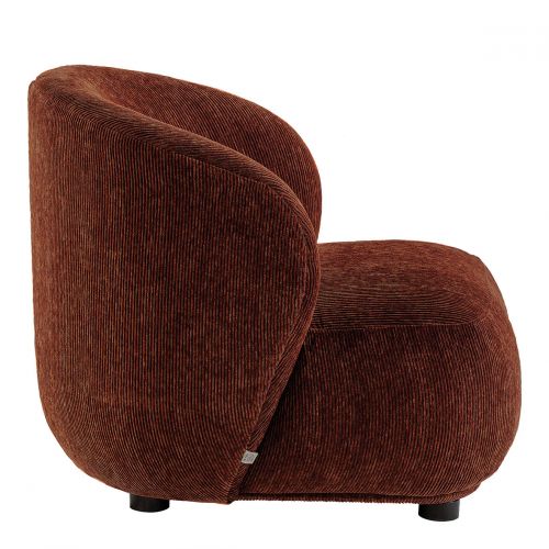 Fauteuil LISETTE en velours côtelé - Rouge brique - Petit modèle