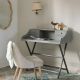 Chaise MARCUS en tissu jacquard de velours - Sable