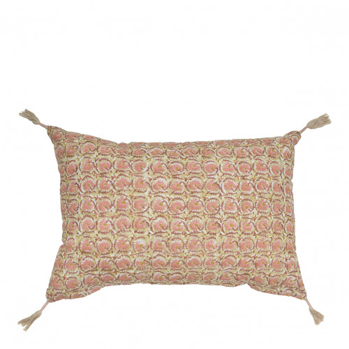 FLORA Cotton Cushion Cover - Pink - 60 x 40 cm