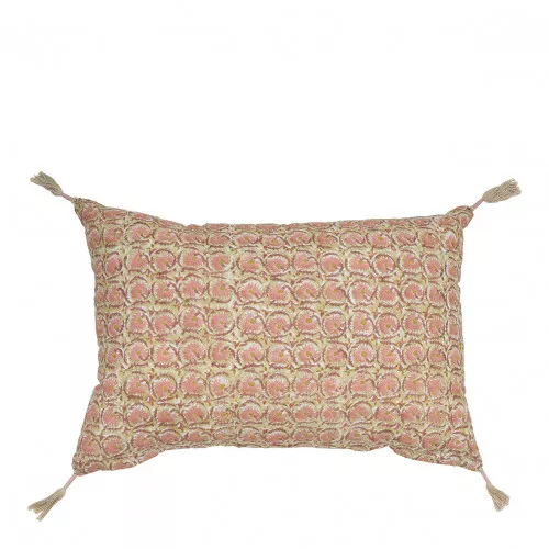 Housse de coussin FLORA coton - Rose - 60 x 40 cm