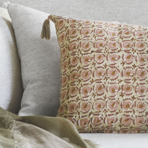 FLORA Cushion cover cotton - Pink - 50 x 50 cm