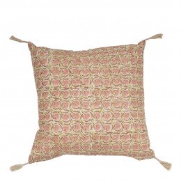 Housse de coussin FLORA coton - Rose - 50 x 50 cm